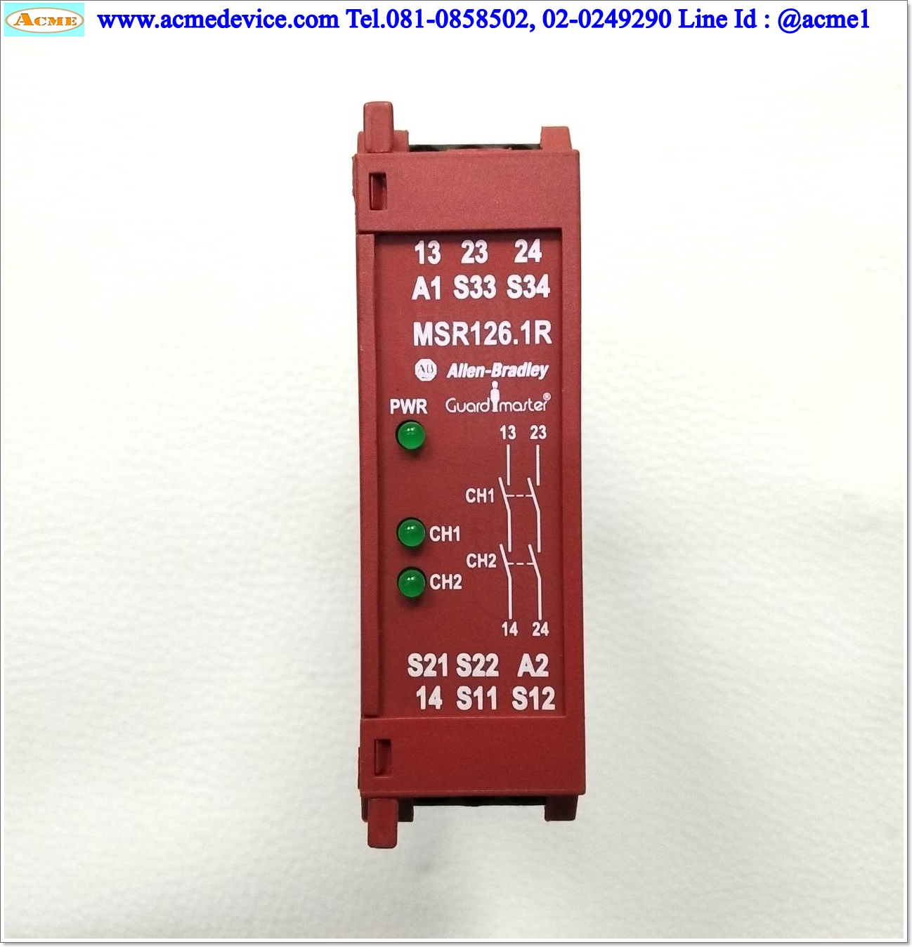 Safety Relay Allen Bradley รุ่น MSR126.1R, 440R-N23120, 24V AC/DC