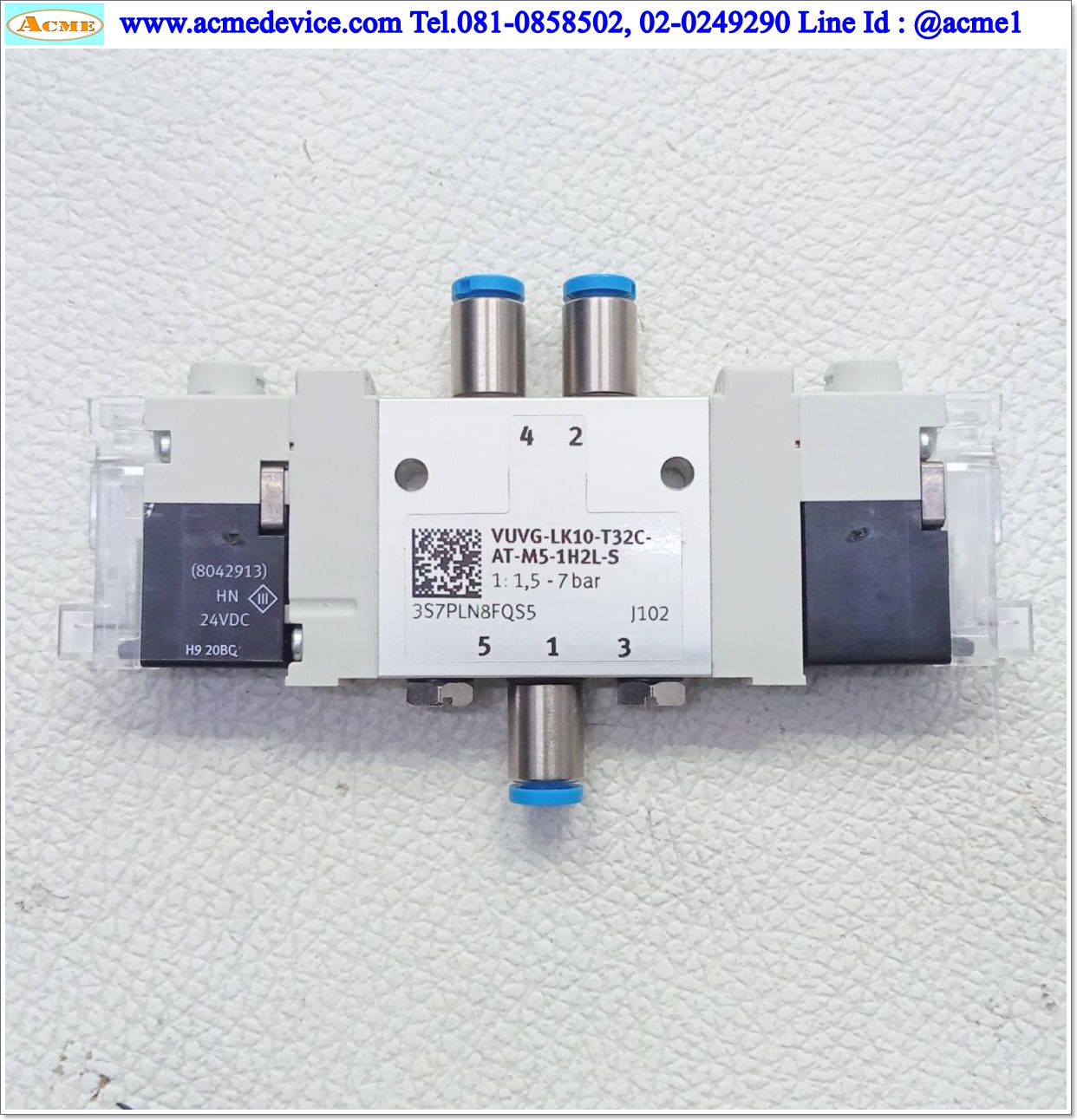 Solenoid Valve Festo รุ่น VUVG-LK10-T32C-AT-M5-1H2L-S, 2x3/2, 24Vdc