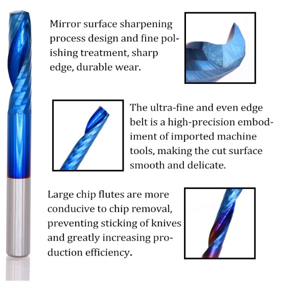 ดอกกัดฟันเดียว 4.0 mm ฟันยาว : เกลียวขวา Up cut Single Flute Spiral Carbide End Mill CNC Cutter Tool 4x32x4x55 mm