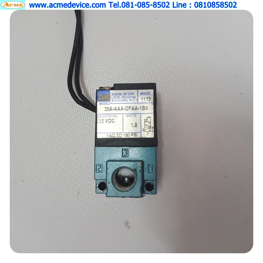 Solenoid Valve Mac รุ่น 35A-AAA-DFAA-1BA, 12V