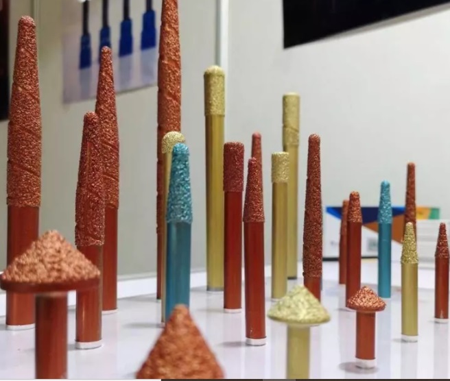 ดอกกัดหินเคลือบเพรช ดอกดำเปิดหน้าหินแข็ง แกน 10 mm Vacuum Brazed Diamond Tools