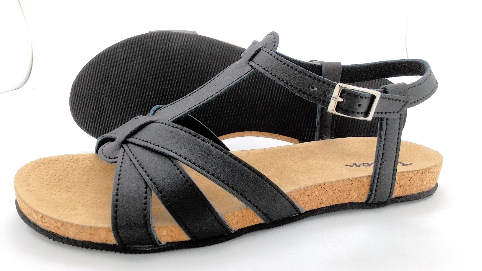 Cork sole leather sandal ( lady)