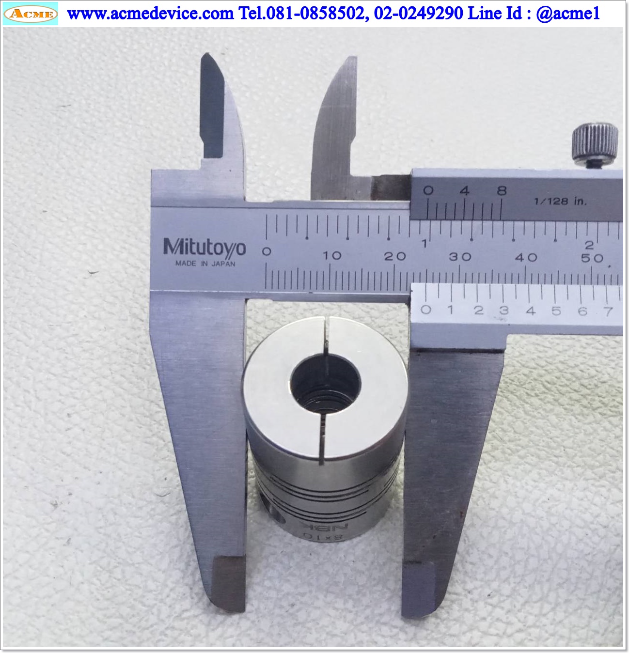 Coupling NBK ขนาด ID 8/10mm, OD 25mm, L 31mm,MSTS-25C, Stainless, Slit Coupling