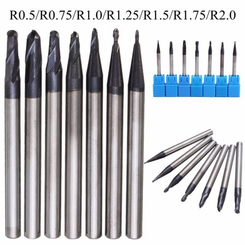 ชุดดอกกัด CNC หัวบอล 2ฟัน ขนาด0.5-2.0MM