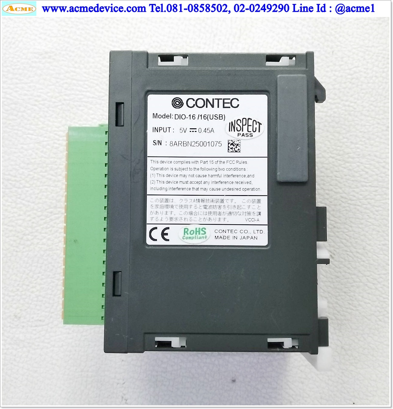 Digital I/O Terminal Contec รุ่น DIO-16/16(USB), F&eIT 2U, unit 16ch/16ch, isolated 12 - 24Vdc