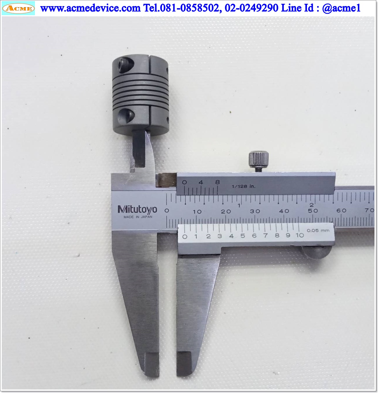 Coupling HELICAL ขนาด ID 5/6mm, OD 18mm, L 22mm, Aluminum, ACRM075-6mm-6mm