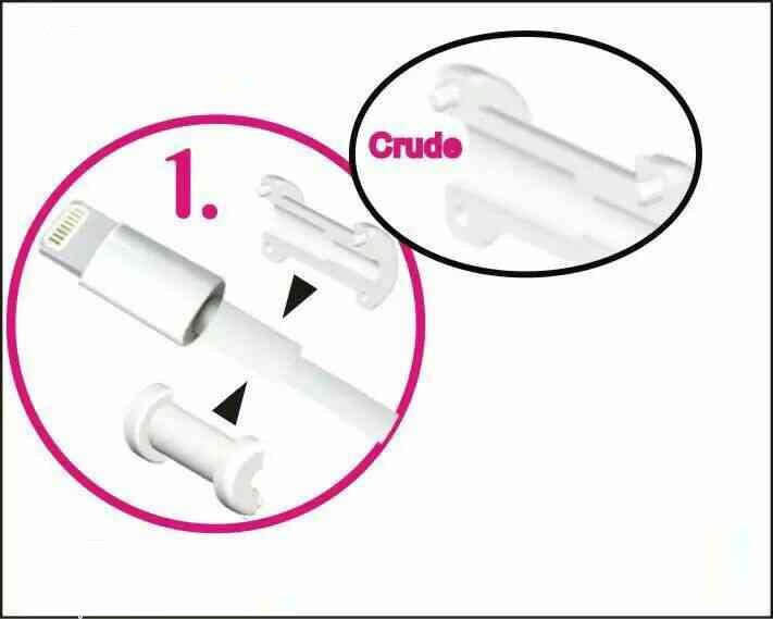 ตัวล็อคกันสายชาร์จขาด/หัก รูปโบว์ (สีขาว)