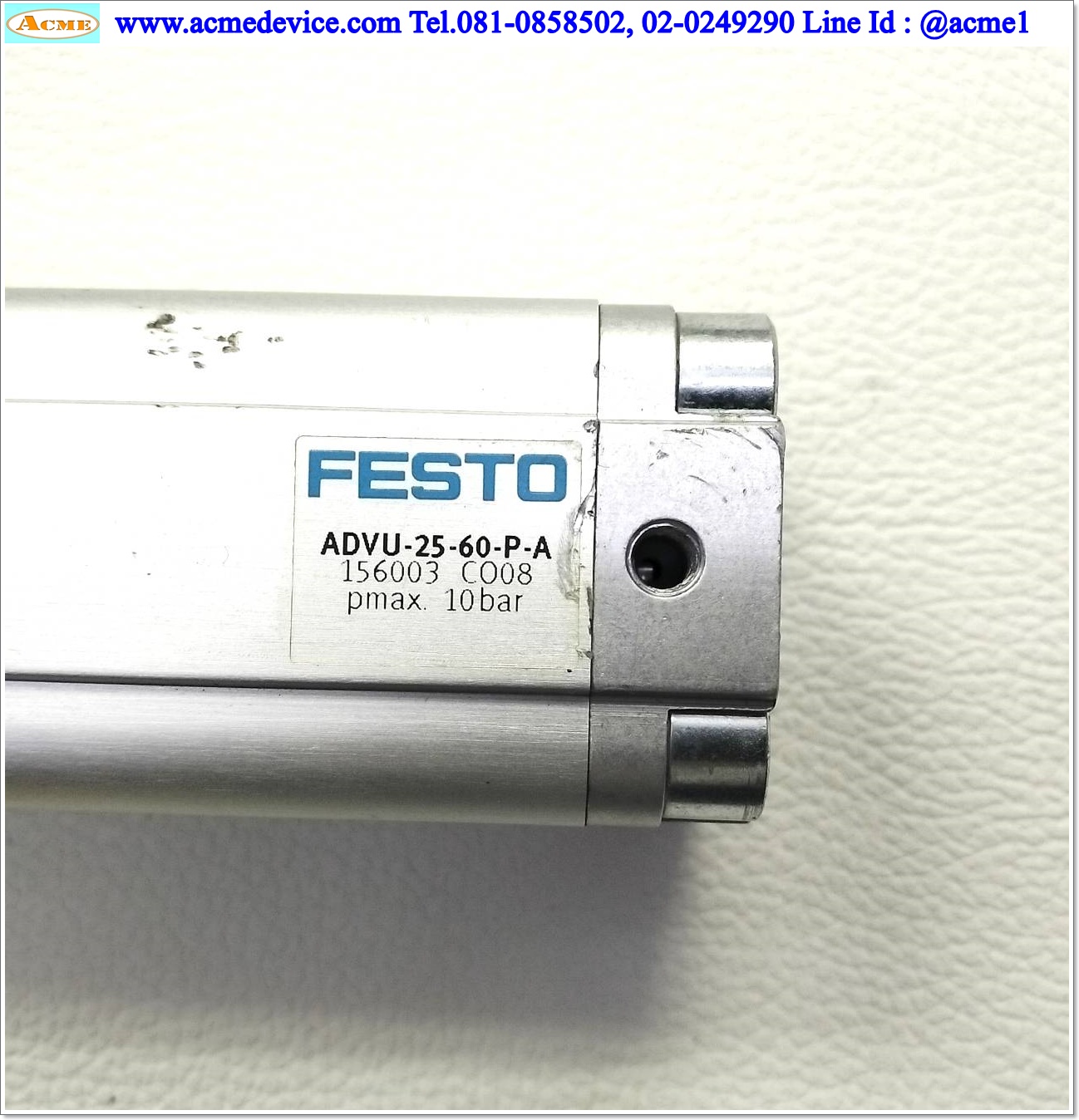 Air Cylinder Festo รุ่น ADVU-25-60-P-A, Bore 25 mm, Stroke 60 mm