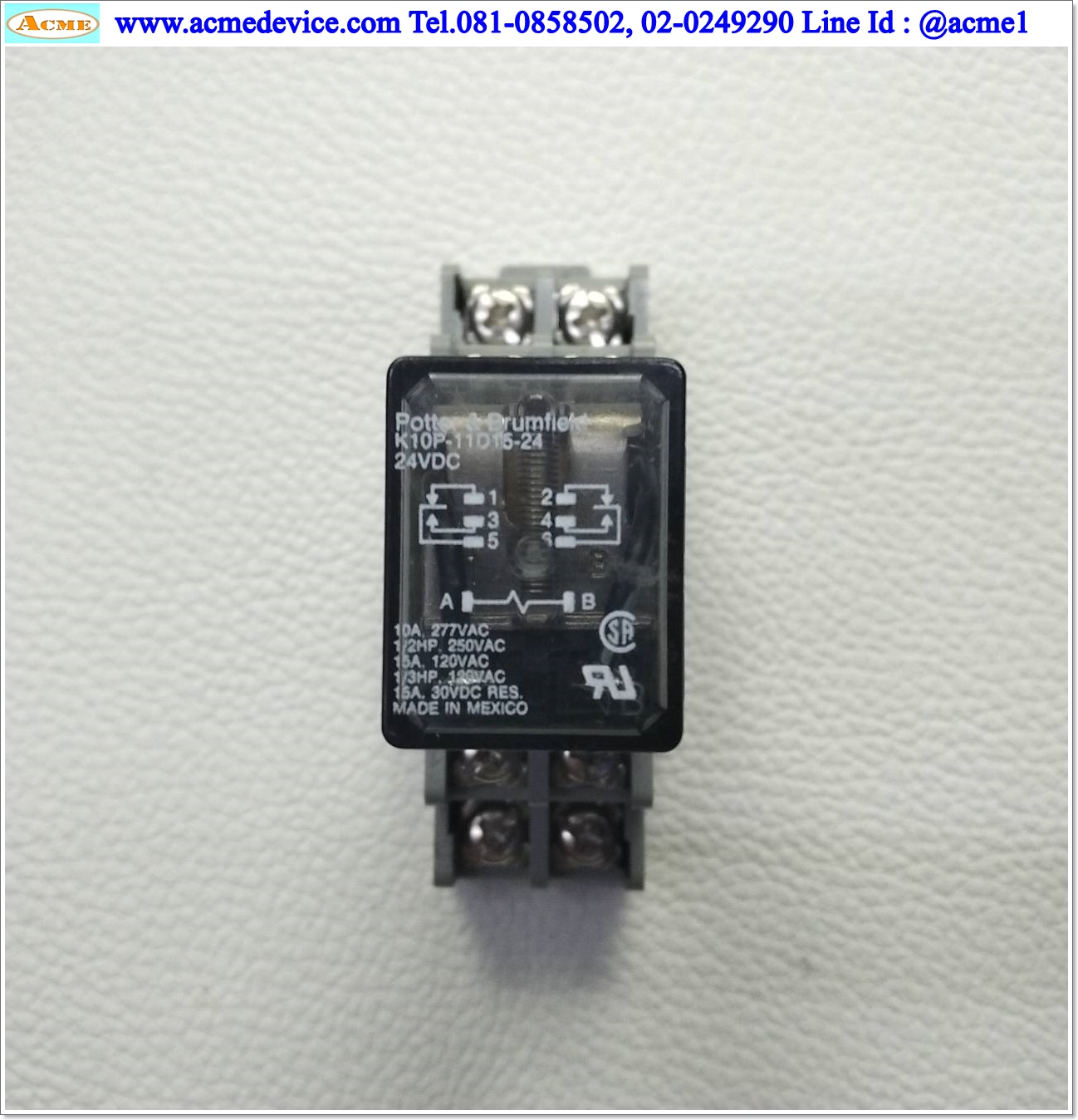 Relay TE รุ่น K10P-11D15-24, Coil 24Vdc + Socket
