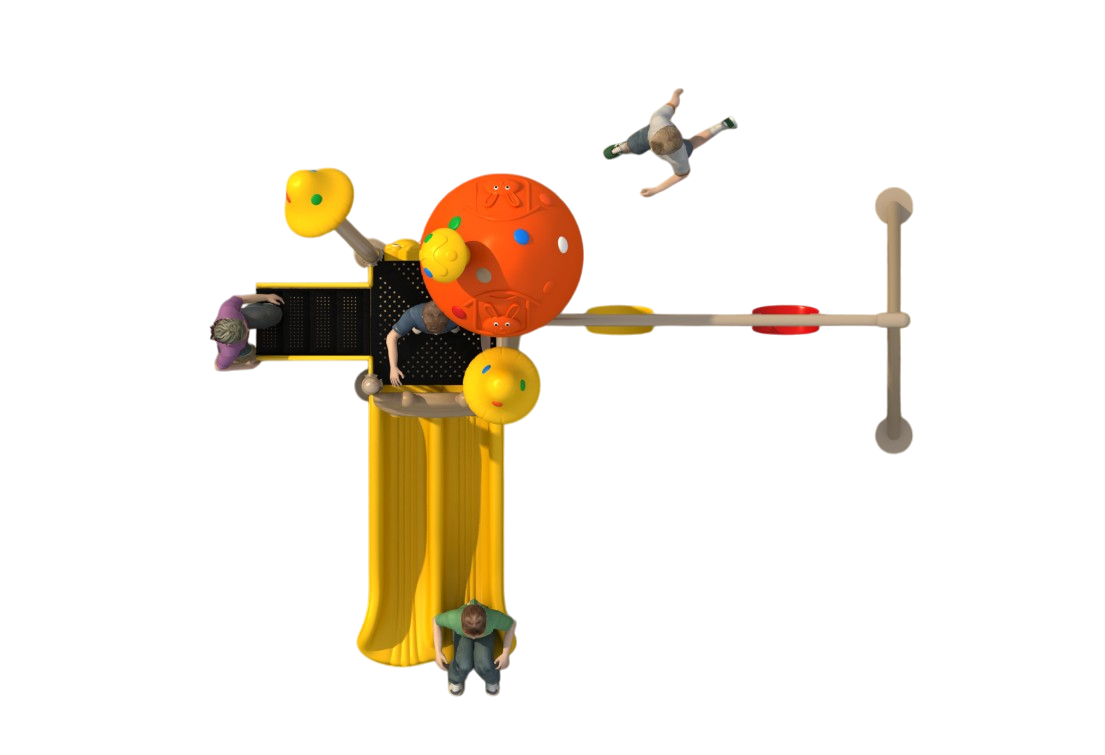 ชุด สไลเดอร์เห็ดน้อยพร้อมชิงช้า เครื่องเล่นสนามกลางแจ้งและในร่ม