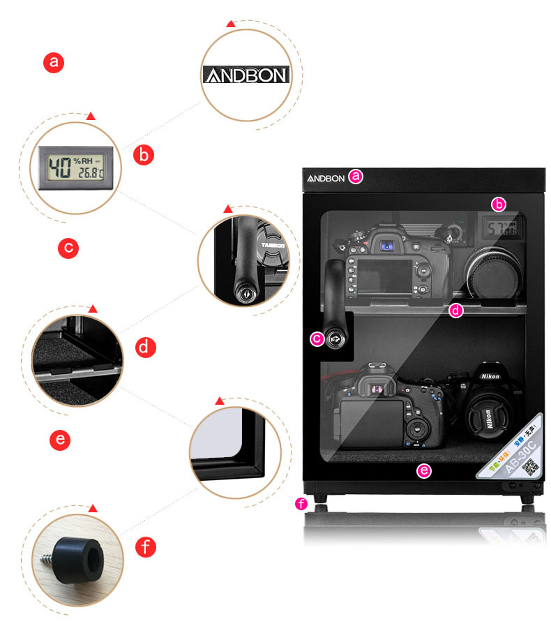 ตู้กันชื้น ANDBON DRY CABINET รุ่น AB-30C ขนาด30 ลิตร
