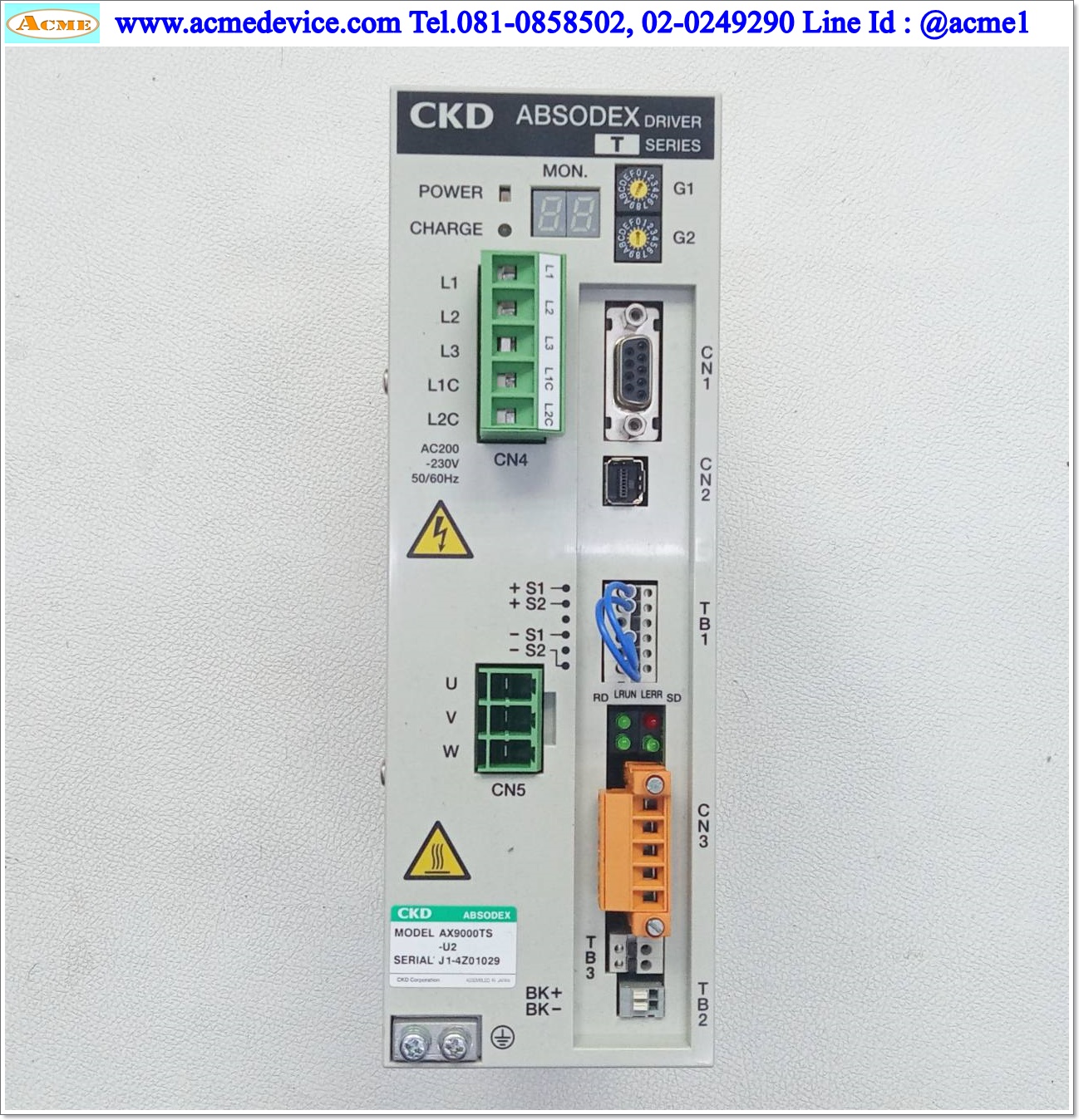 Direct Drive Servo CKD รุ่น AX9000TS-U2 & Motor AX4075TS-X702835, 75 N.m, 140 rpm