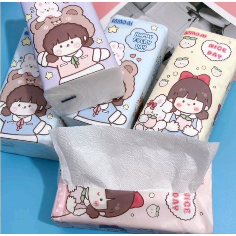 (สินค้าสำหรับเพิ่มยอดให้ถึงขั้นต่ำ) ทิชชูแห้ง ห่อยาว สุ่มลาย 6ห่อ ราคา 45