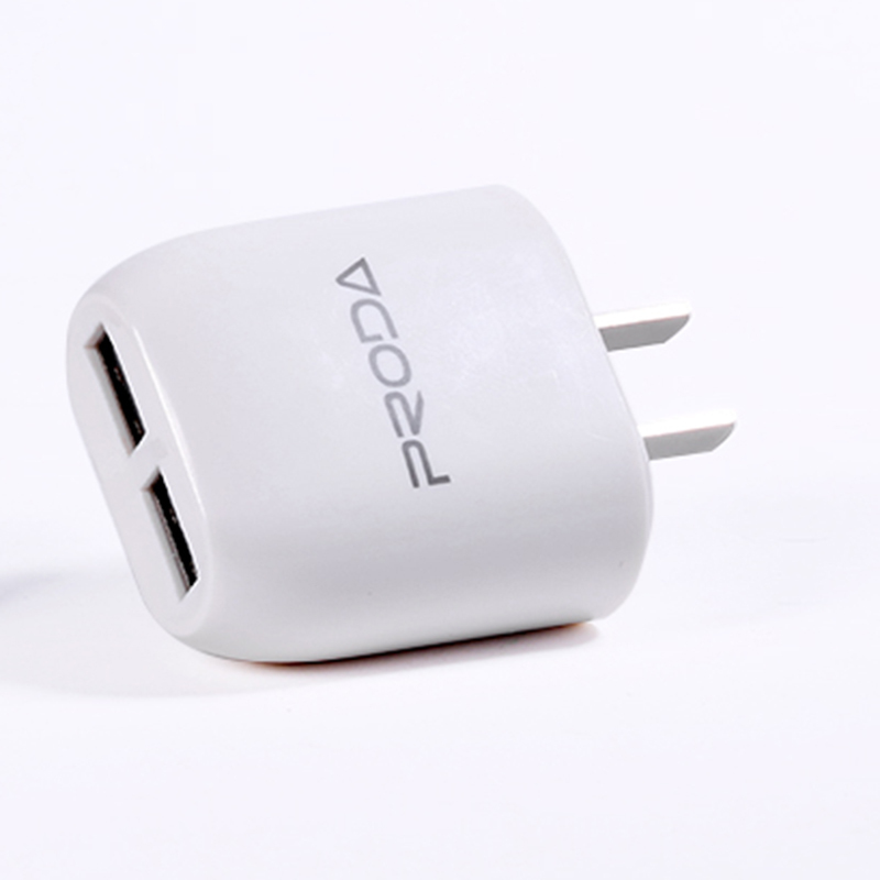 เต้าชาร์จ 2หัว REMAX แท้ USB Charger PRODA (สีขาว)