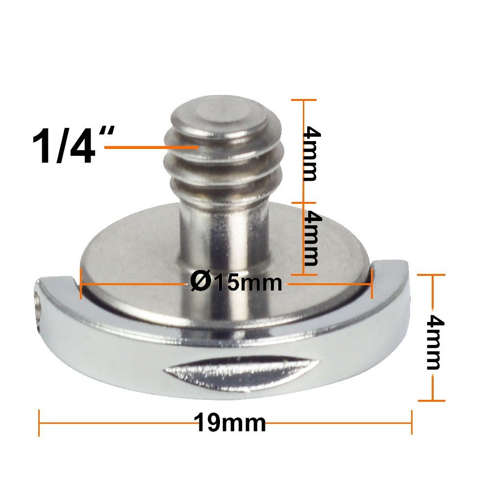 สกรูขนาด 1/4" อย่างดี สำหรับยึดเพลทขาตั้งกล้อง ยึดใต้กล้องถ่ายรูป