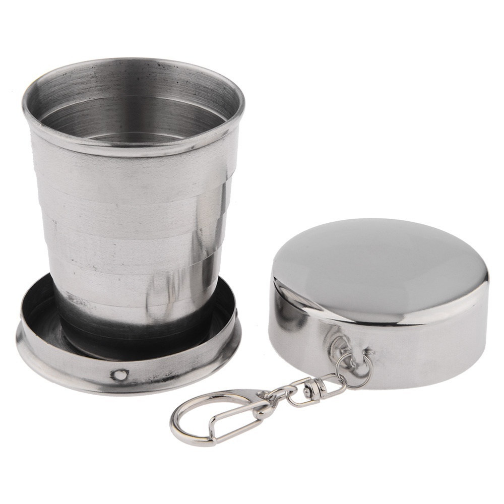 แก้วน้ำสแตนเลสพับเก็บได้ ขนาดเล็ก 140 ml (Stainless Flexible Cups)