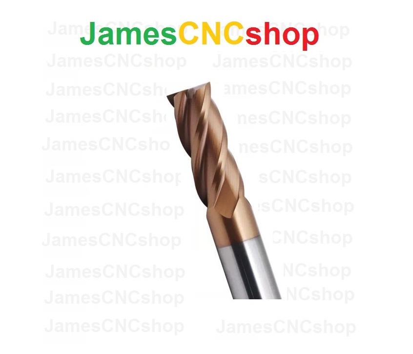 End mill คาร์ไบด์เคลือบ TiN 2 ฟัน ขนาดตั้งแต่ 1-12 mm ค่าความแข็ง HRC50