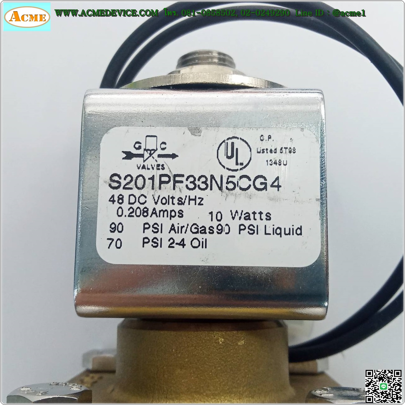 Solenoid Valve GC รุ่น S201PF33N5CG4, 3/8", 48Vdc