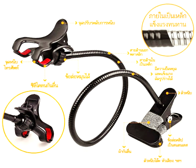 ที่หนีบ/ยึด มือถือ SmartPhone (สีขาว) กว้าง 10ซม.