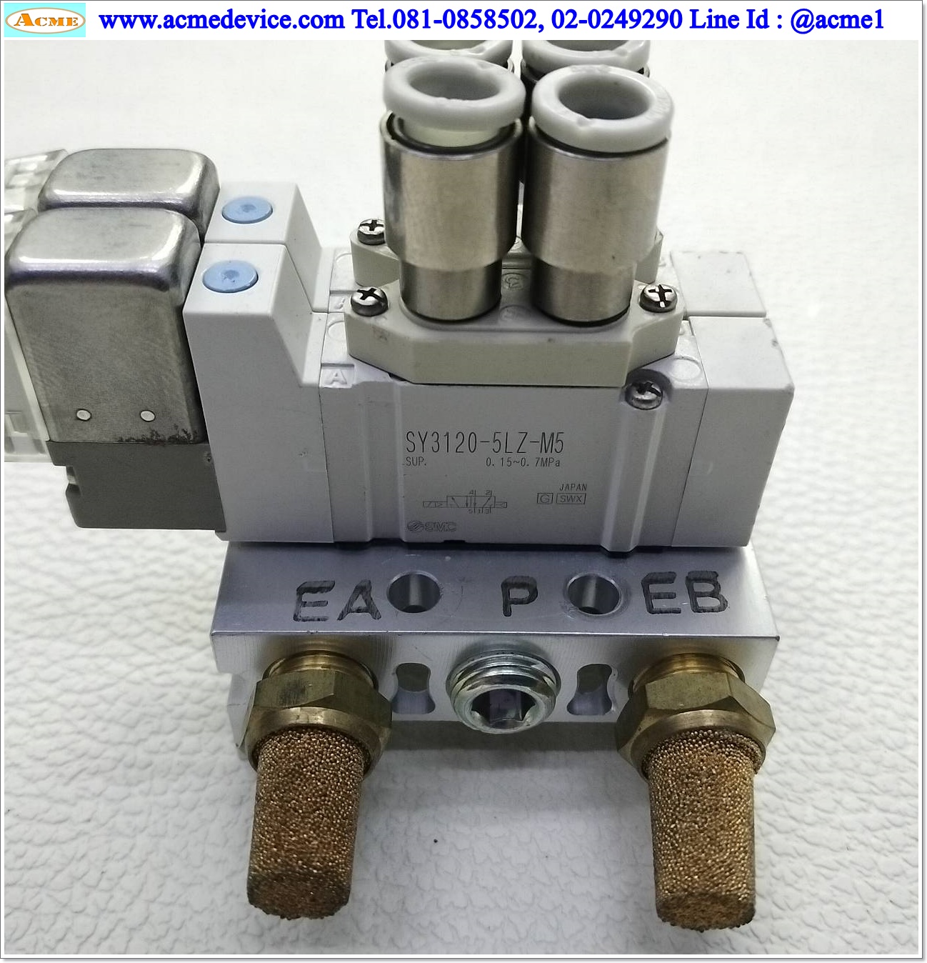Solenoid Valve SMC รุ่น SY3120-5LZ-M5 (2), Coil 24 Vdc (สายลม 6 มม.)