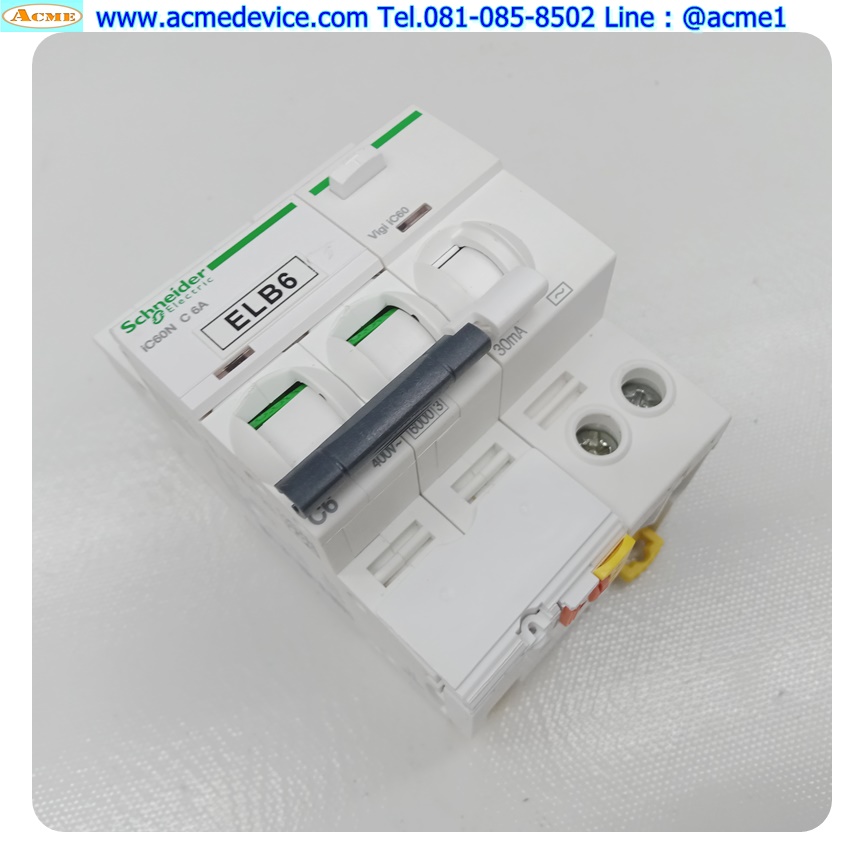 Breaker 2P Schneider รุ่น IC60NC6A, 6A & Vigi ic60