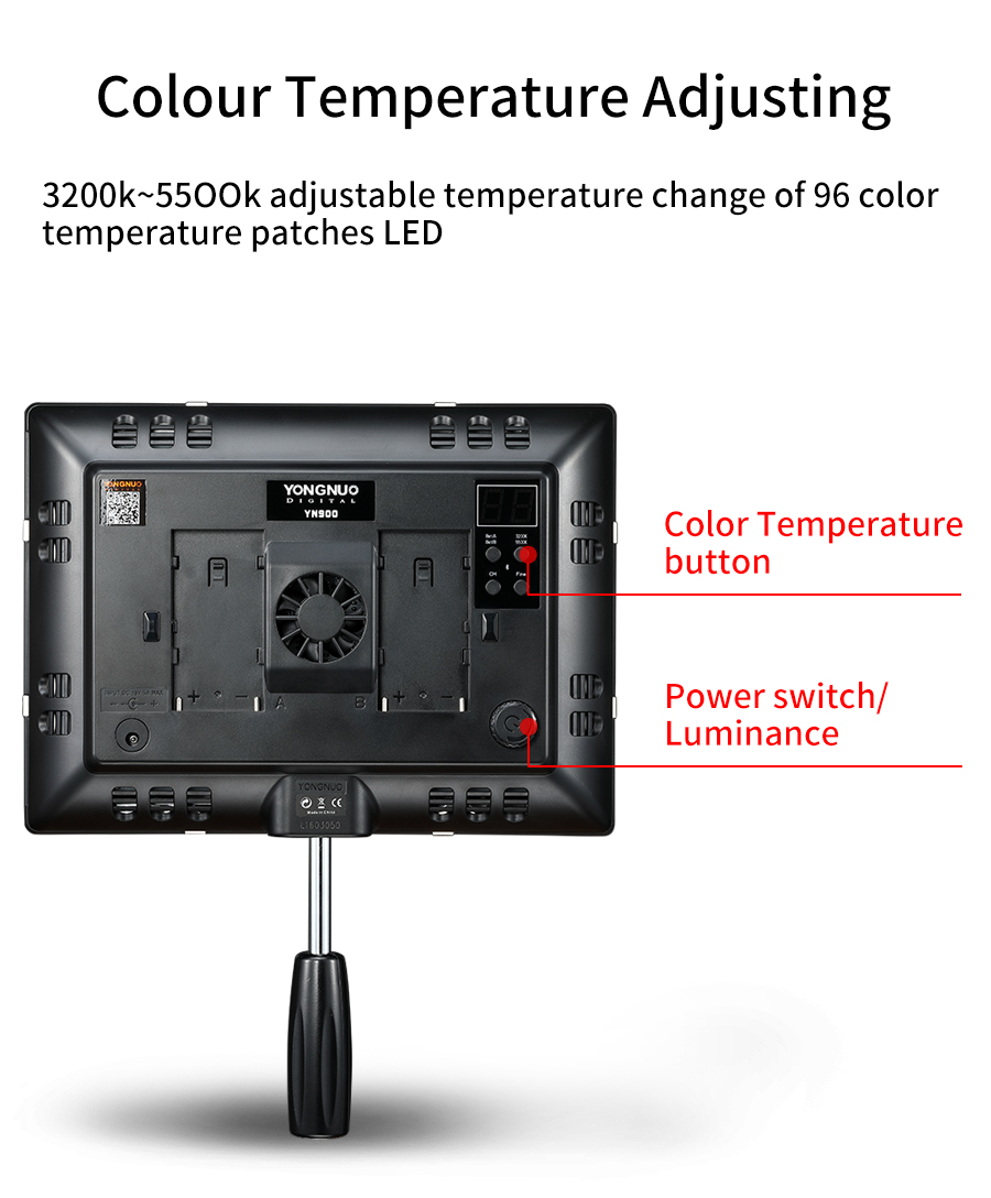 ไฟต่อเนื่องยี่ห้อYONGNUO LED Video Light รุ่น YN900 Bluetooth LED Video Light 3200K-5500K (ไม่รวมแบตและที่ชาร์จ)
