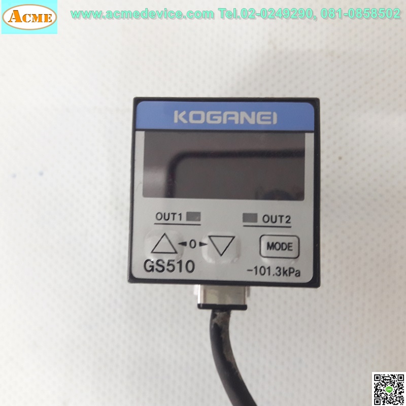 Vacuum Koganei รุ่น GS510, 0 to -101.3kPa, NPN, Analog out