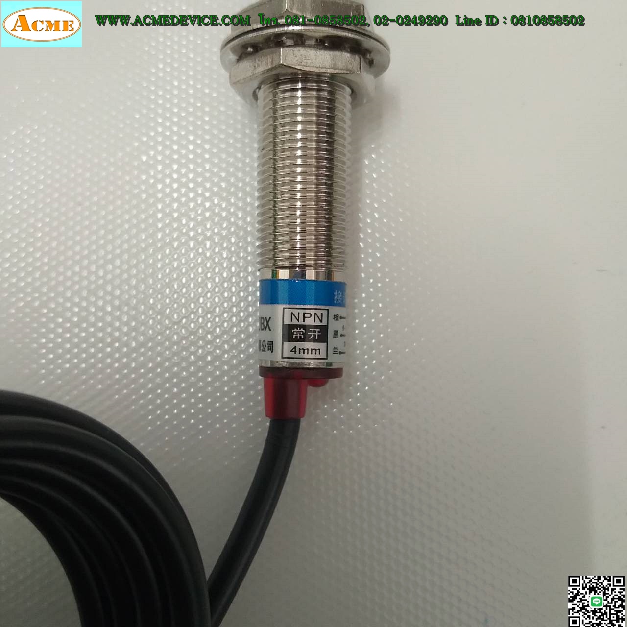 Proximity รุ่น LJ12A3-4-Z/BX, M12, ระยะ 4mm, 3wire, NPN, NO, Unshielded, Inductive