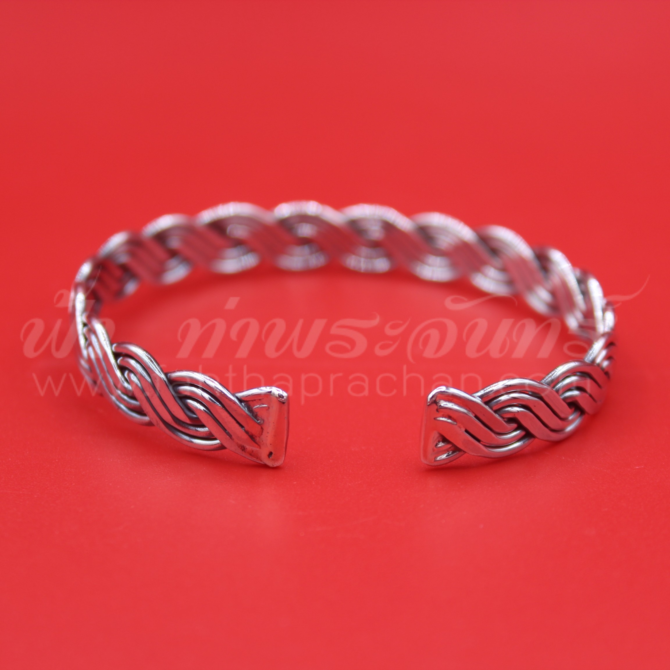 กำไลข้อมือเงินแท้ 92.5% ลายเปีย