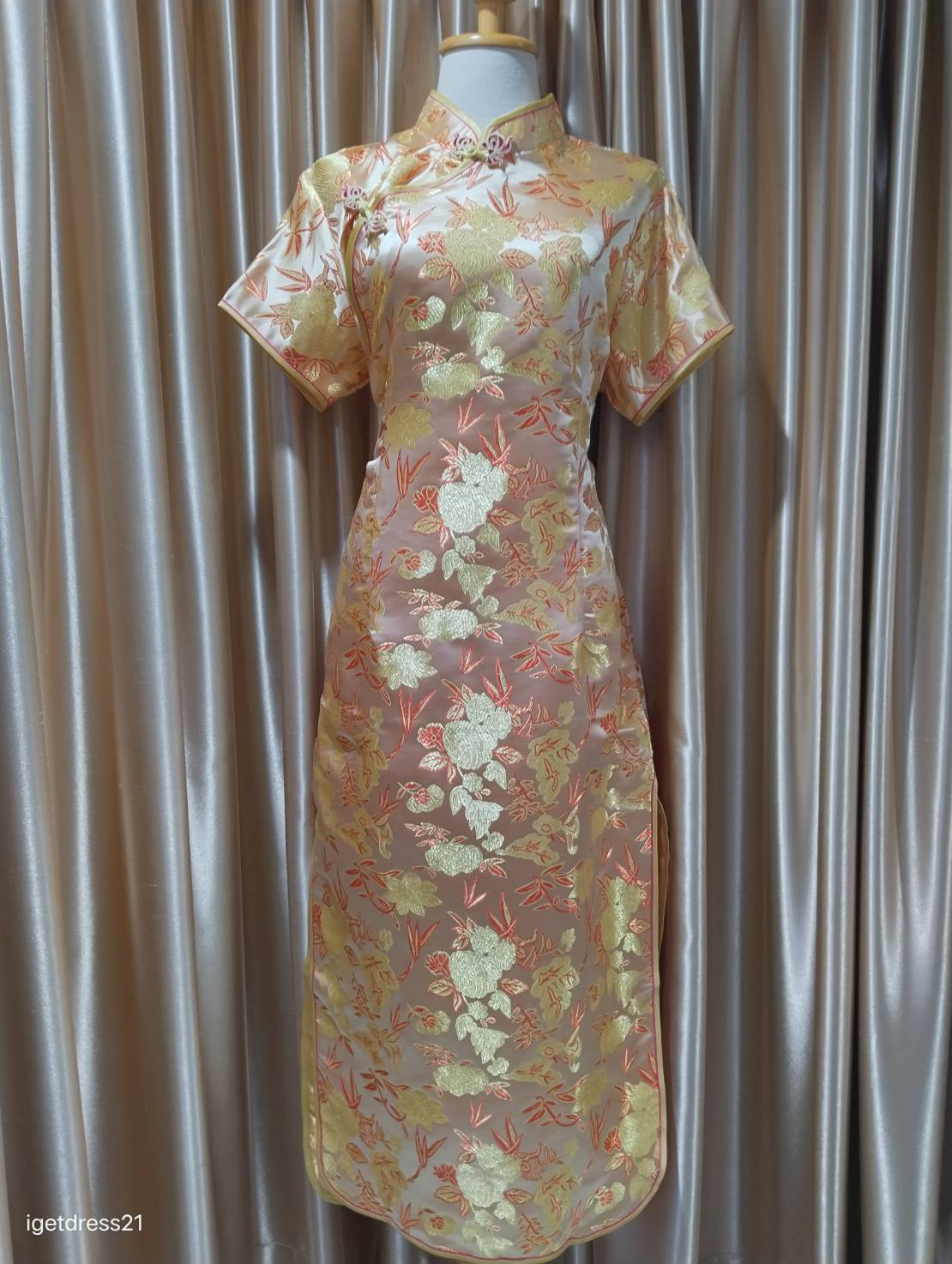 ชุดกี่เพ้าทอง4XL