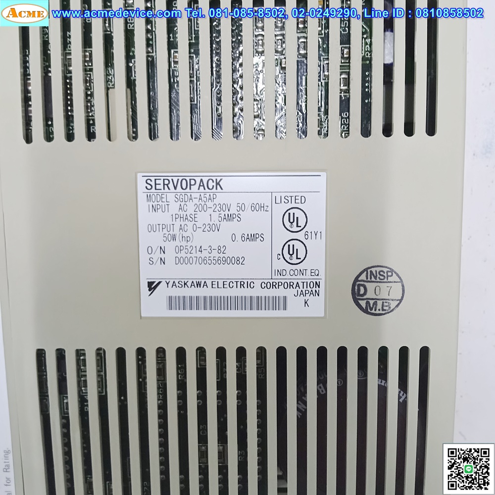 Servo Drive yaskawa รุ่น SGDA-A5AP, 50W