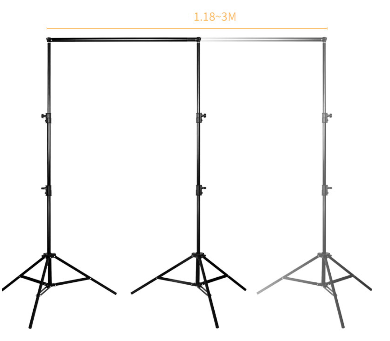 โครงฉากถ่ายภาพ (background stand) ขนาด 2.8x3m และผ้าฉากพื้นหลัง ขนาด 3x4m