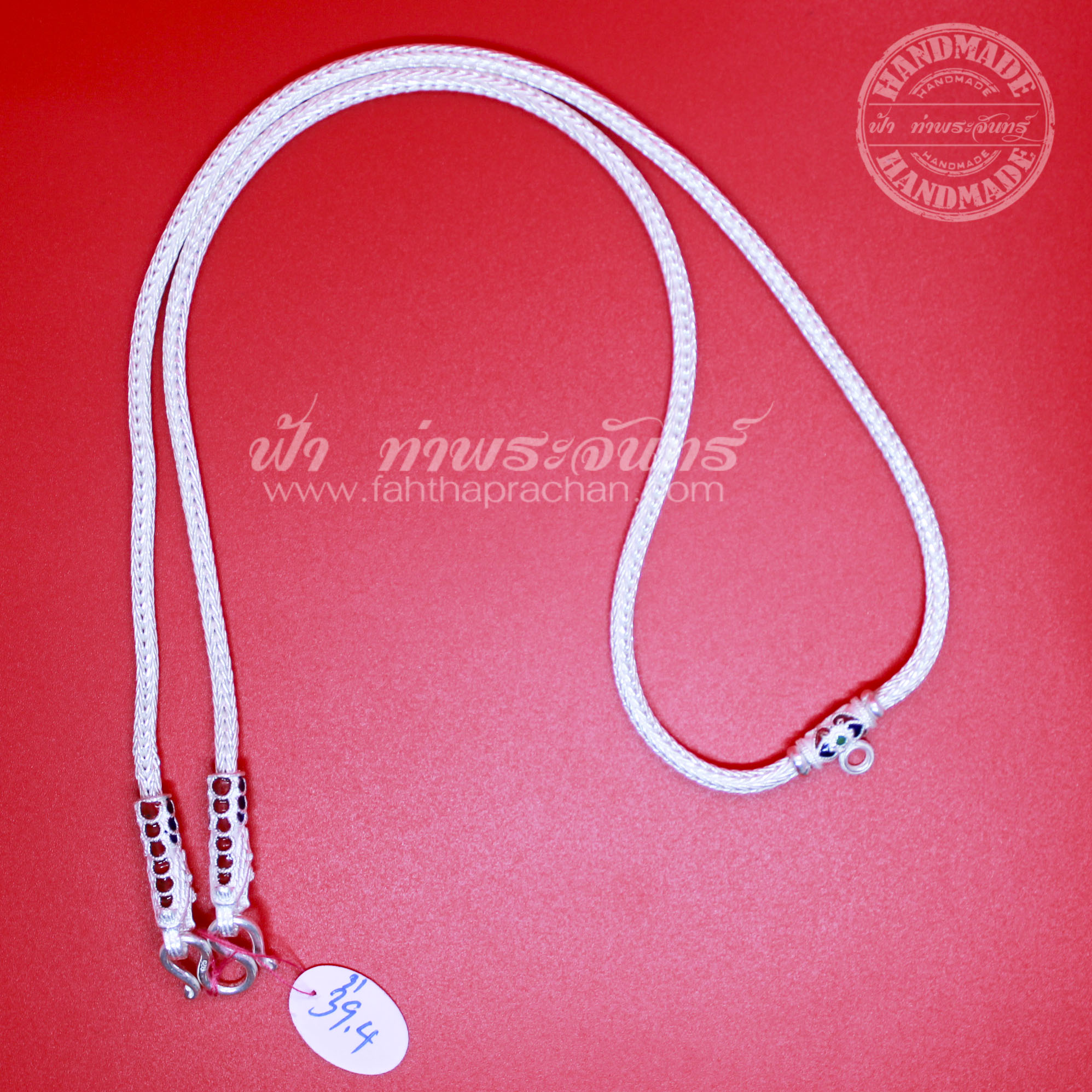 สร้อยคอเงินแท้ 92.5 ลายหกเสา หัวมังกร ลงยา