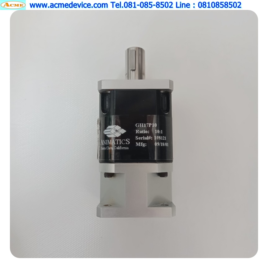 Gear Head Animatics รุ่น GH17P10, Ratio 10:1, เพลาเข้า 5mm, ออก 12.7mm
