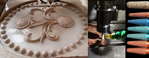 ดอกกัดหินเคลือบเพรชสีทอง แกน 6 mm หัวบอล Ball head knife Diamond Tools 6.0 mm