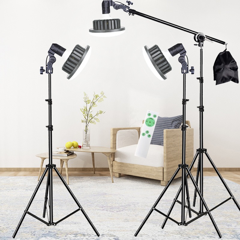 หลอดไฟถ่ายภาพ LED ความสว่างสูง 150W ปรับแสงได้ 3200K-5500K มาพร้อมรีโมทควบคุม