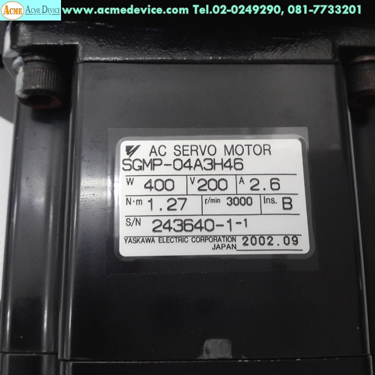 Servo Motor Yaskawa รุ่น SGMP-04A3H46, 400W + Gear Head HPG-32A-33-J603B-SP (สินค้าใหม่)