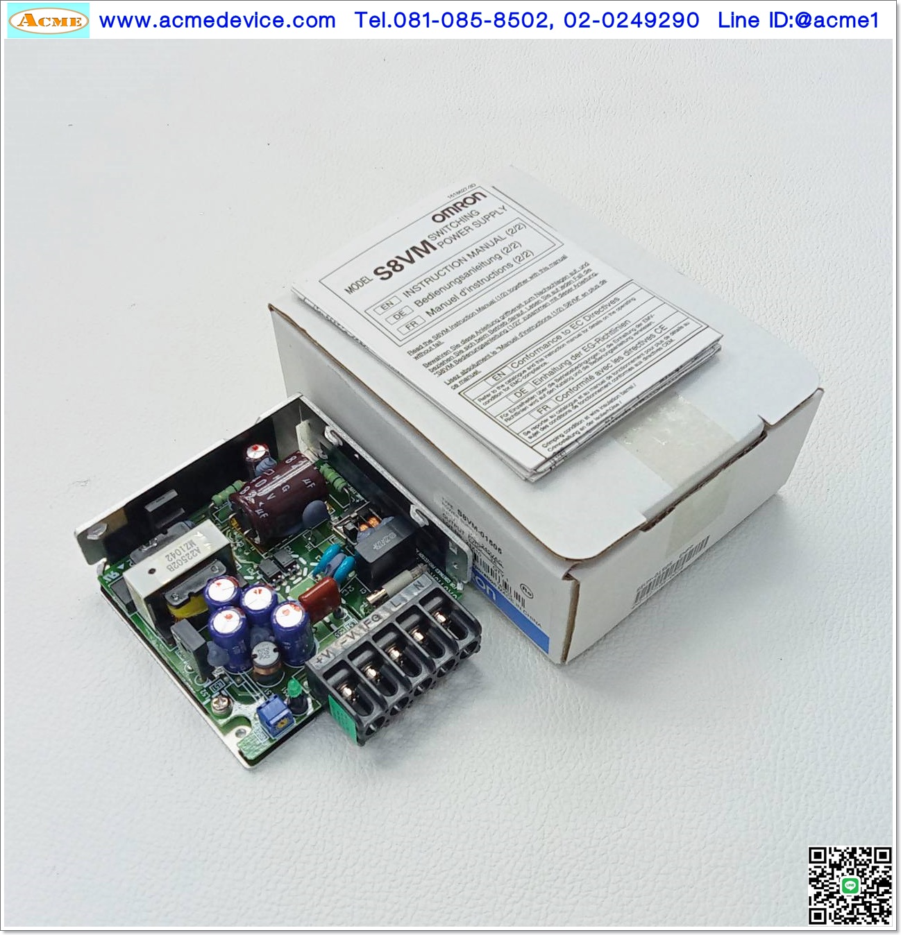 Power Supply Omron รุ่น S8VM-01505, Output 5V, 3A, 15w