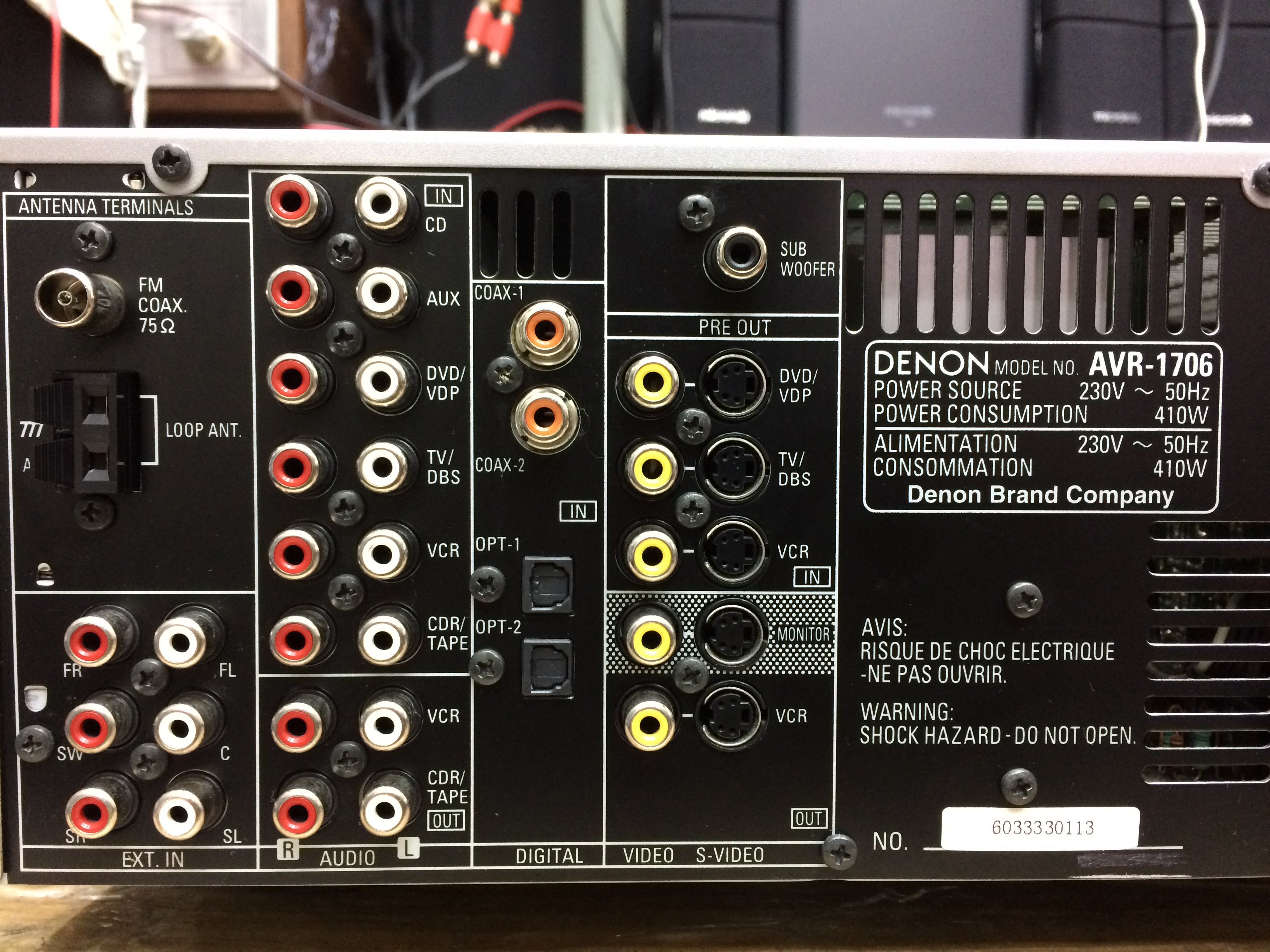 Denon AVR-1706 Audio Video Surround Receiver 7.1