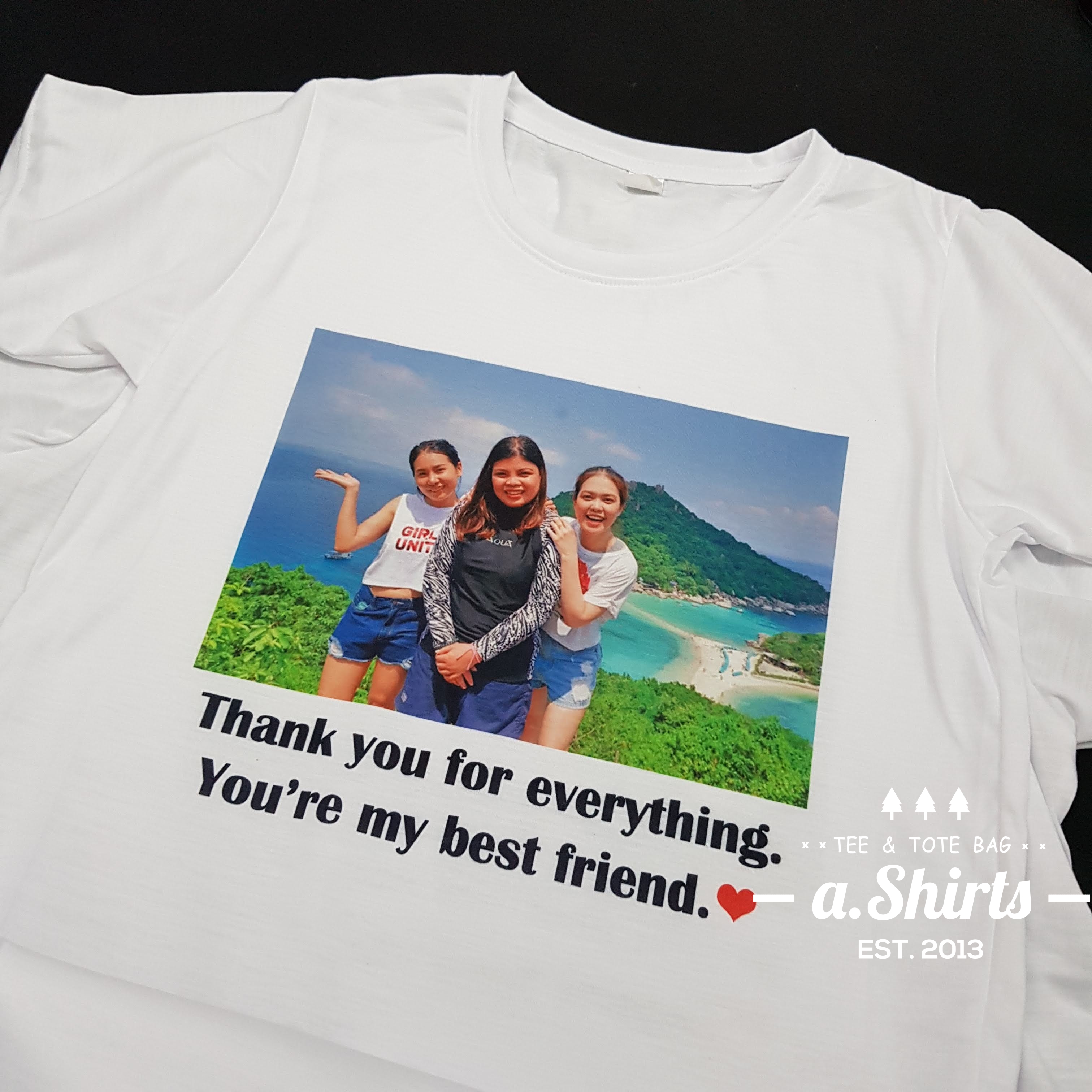 เสื้อยืดสั่งทำ ลายหน้าตัวเอง หน้าแฟน หน้าน้องหมา หน้าน้องแมว