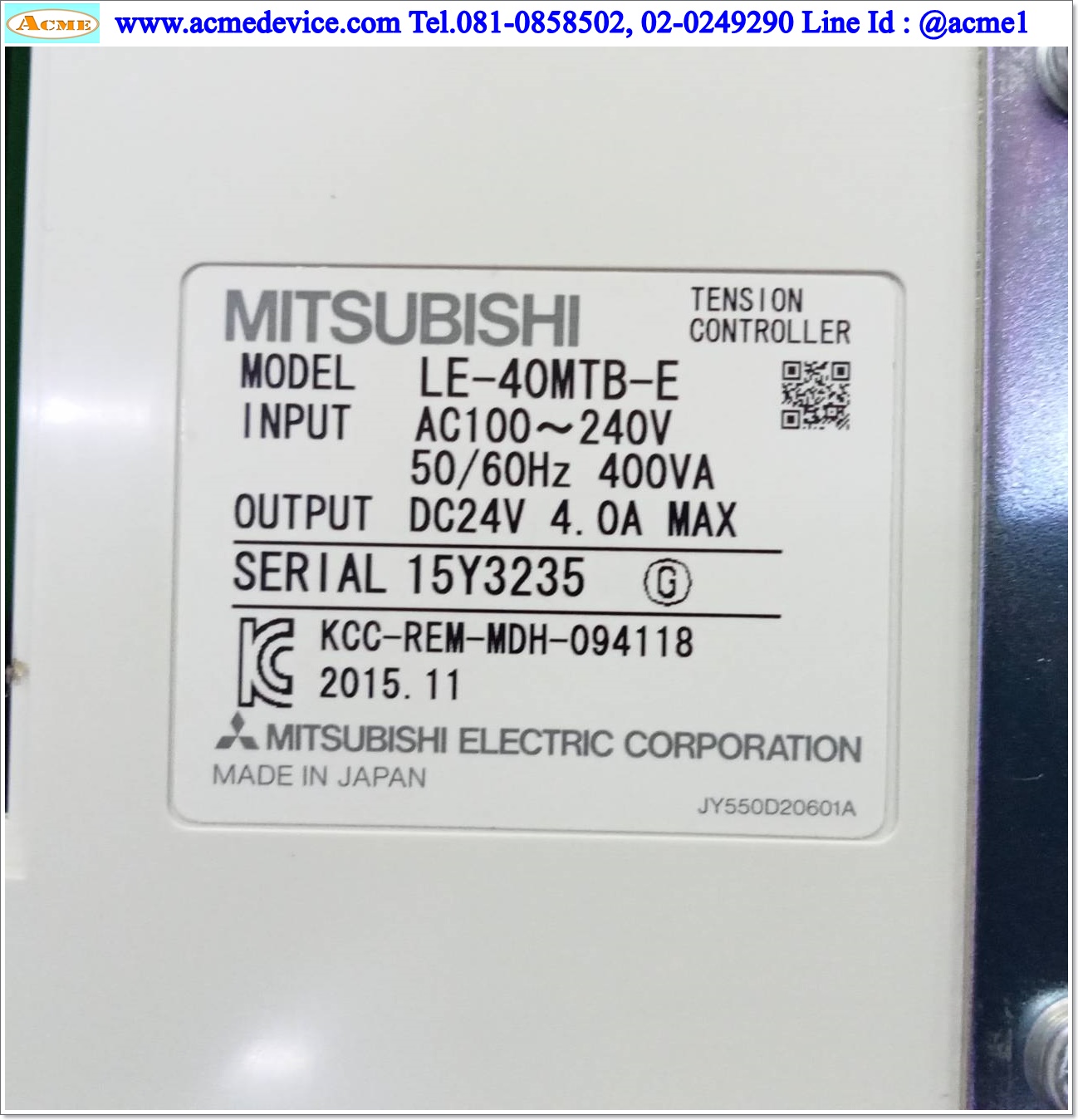 Tension, Controller Mitsubishi รุ่น LE-40MTB-E