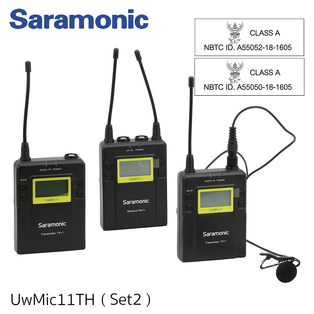 Saramonic Uwmic11TH-Set2 11-Channel New Digital UHF Wireless Lavalier Microphone System รับประกันศูนย์ไทย 1 ปี