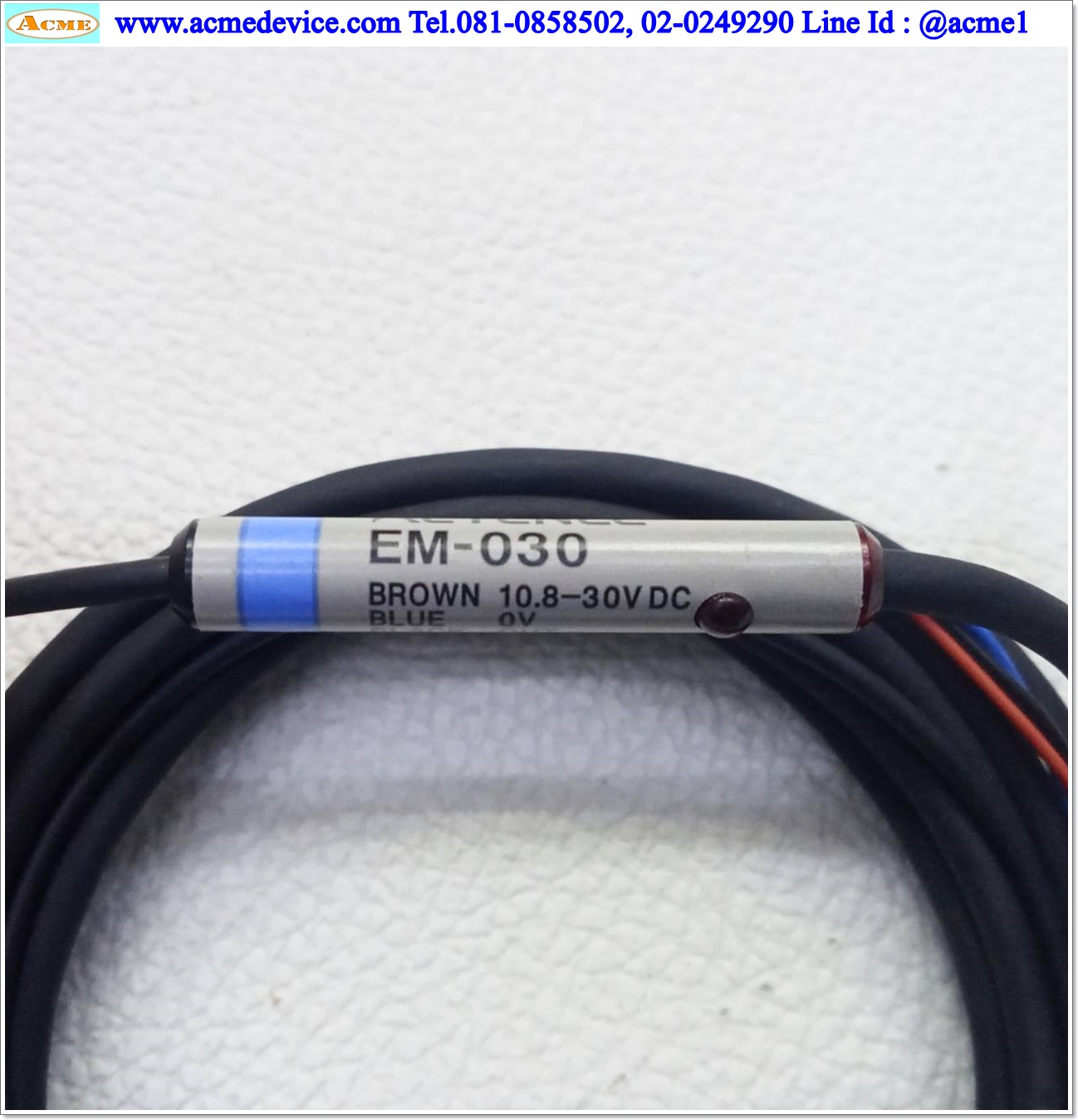 Proximity Keyence รุ่น EM-030, M3, ระยะ 0.6mm, NO, NPN, Inductive (Japan)