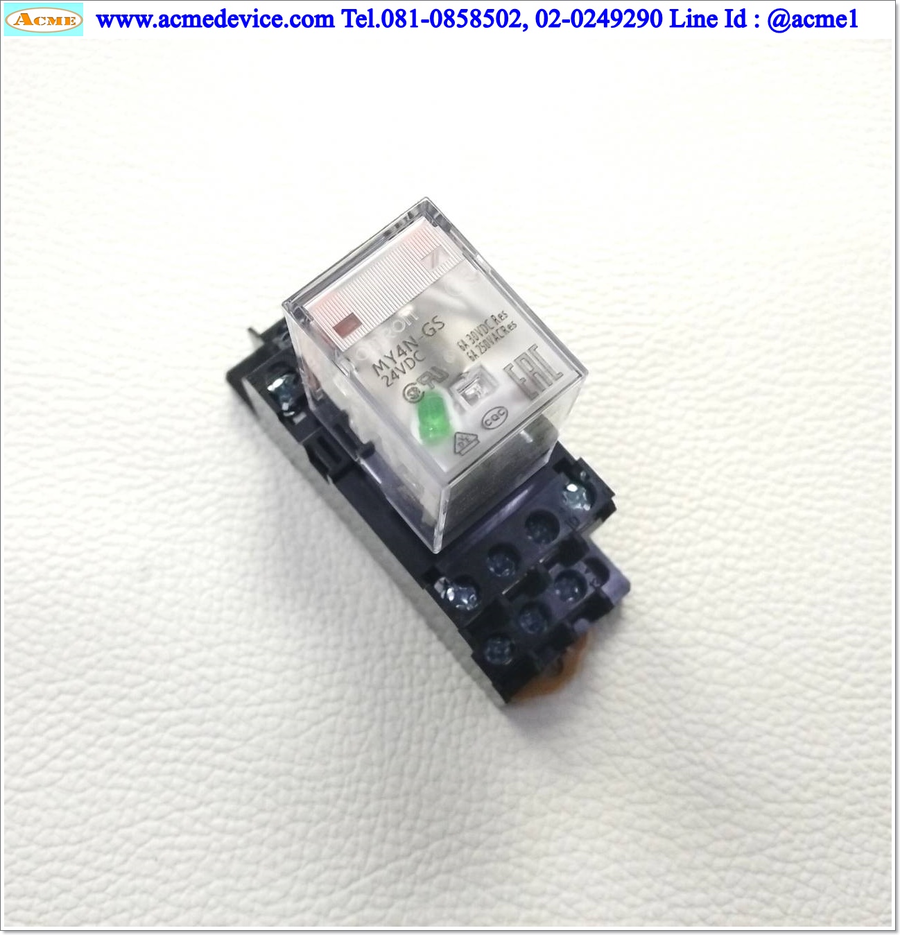 Relay Omron รุ่น MY4N-GS, Coil 24VDC + Socket
