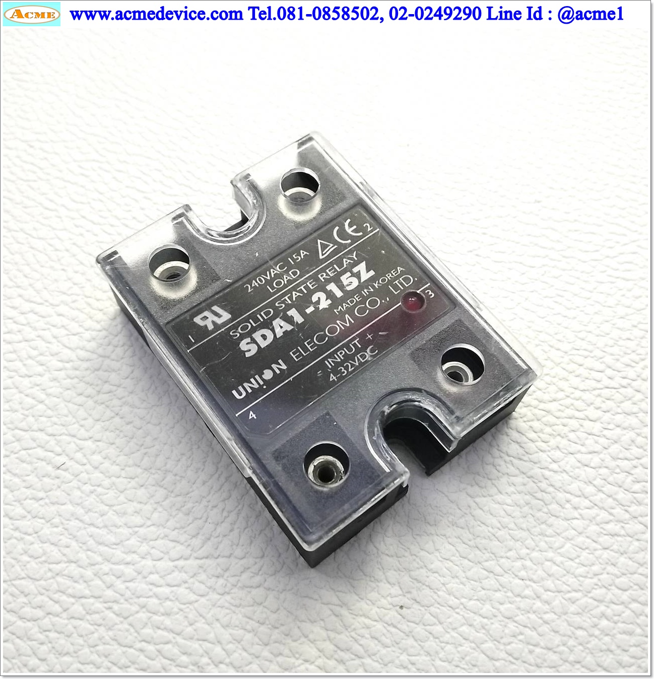 Solid State Union รุ่น SDA1-215Z, Input 4 to 32 Vdc, Output 240 Vac, 15A
