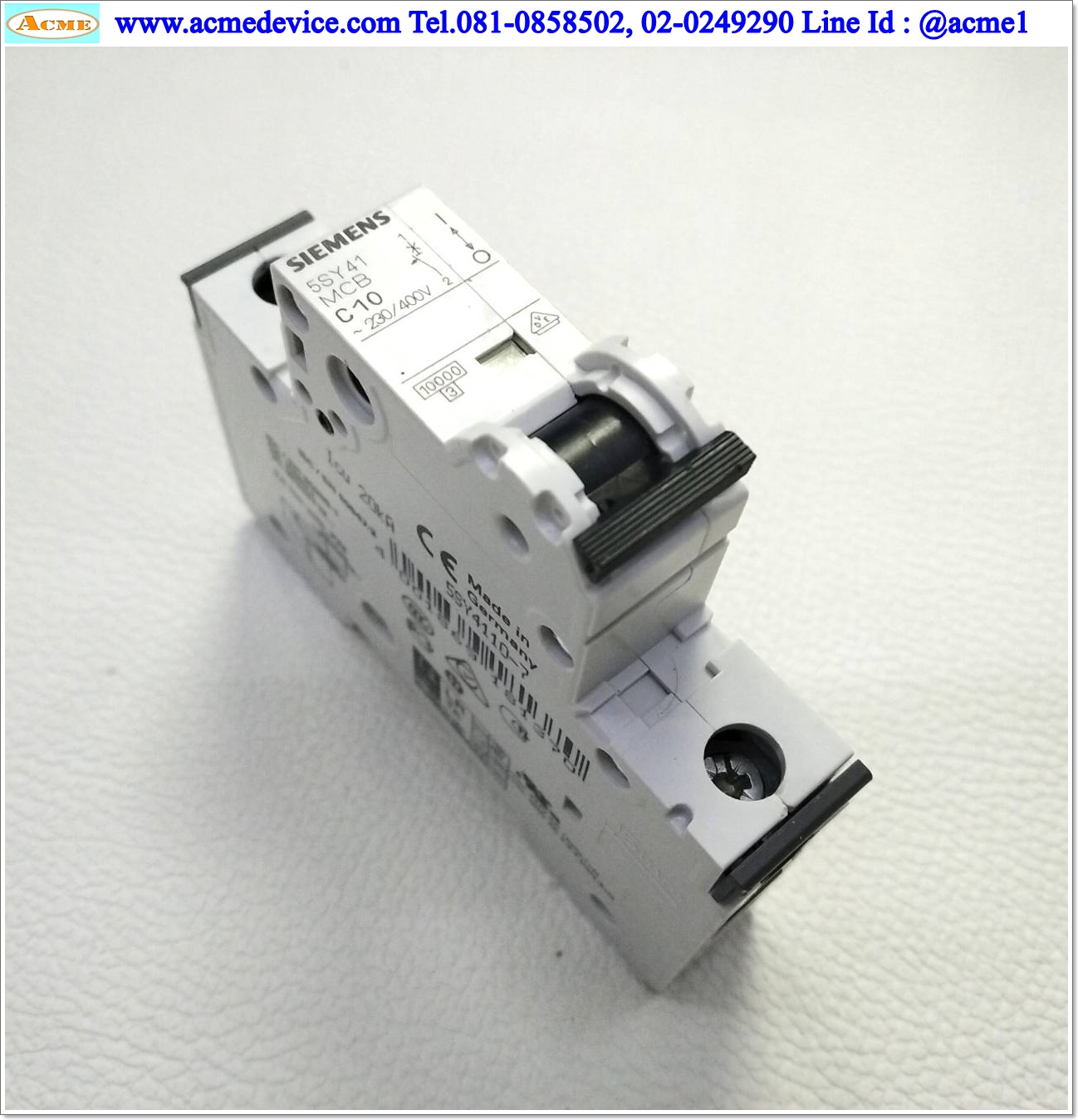 Breaker Circuit Siemens รุ่น 5SY41 MCB C10, 5SY4110-7, 10A, 230/400V