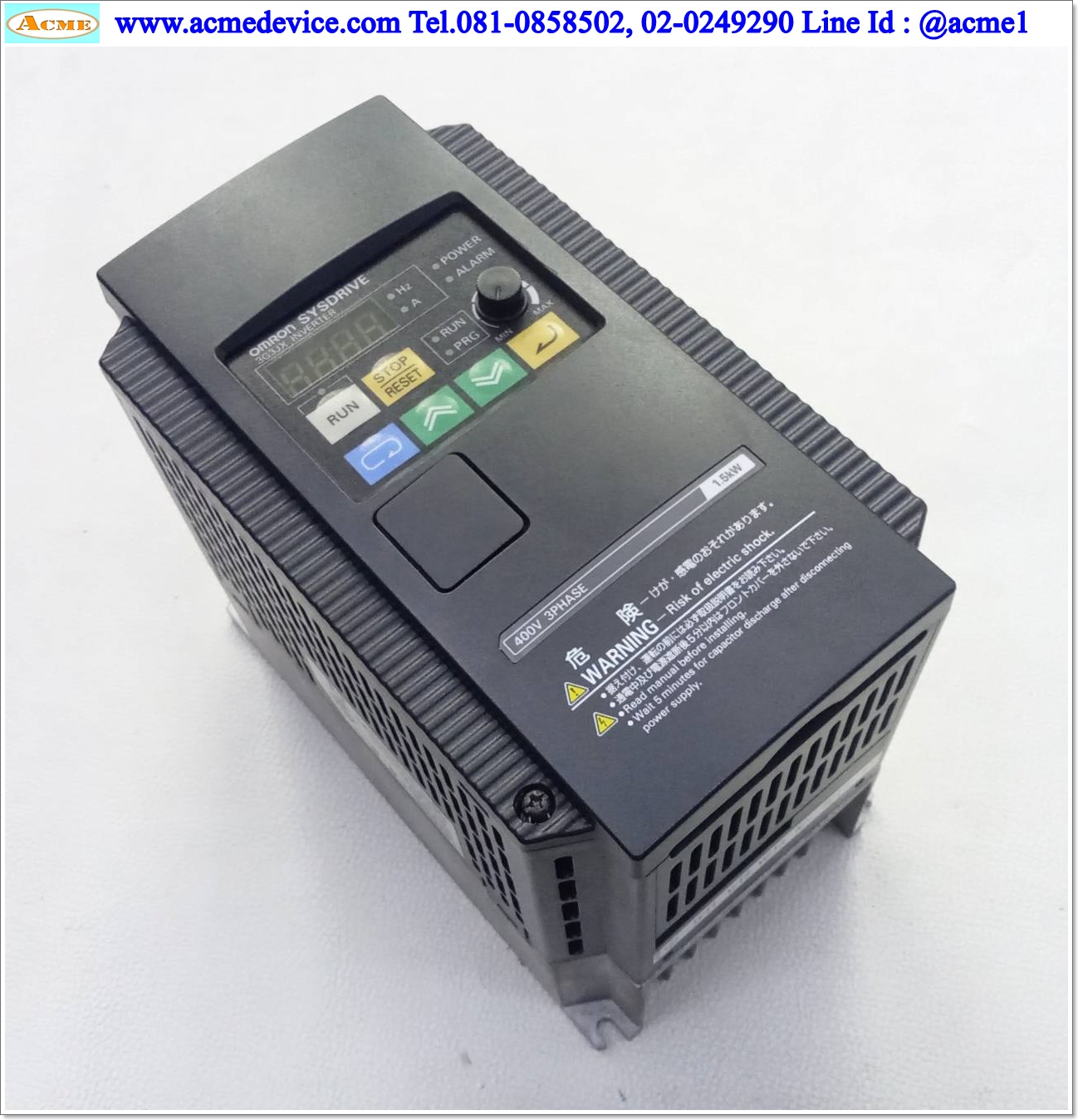 Inverter Omron รุ่น 3G3JX-A4015, 1.5kW, Input 3PH 380Vac, Output 3PH 3.8A, 2 แรง