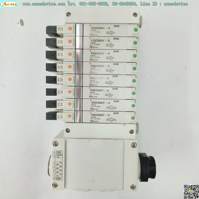 Solenoid Valve SMC รุ่น VQ2200Y-5 (6) + VQ2300Y-5 (2), 1 คอยส์, 24V, 4 way, 2, 3 Position
