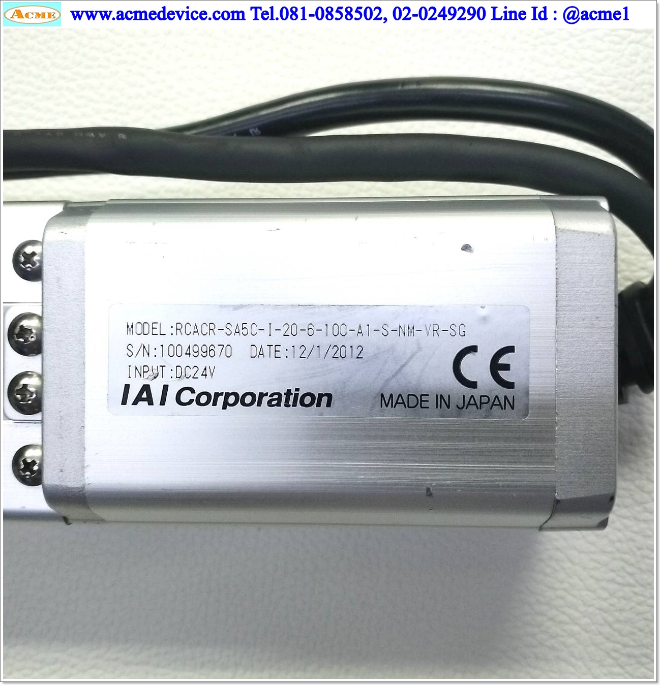 Slider IAI รุ่น RCACR-SA5C-I-20-6-100-A1-S-NM-VR-SG, Stroke 100 mm.