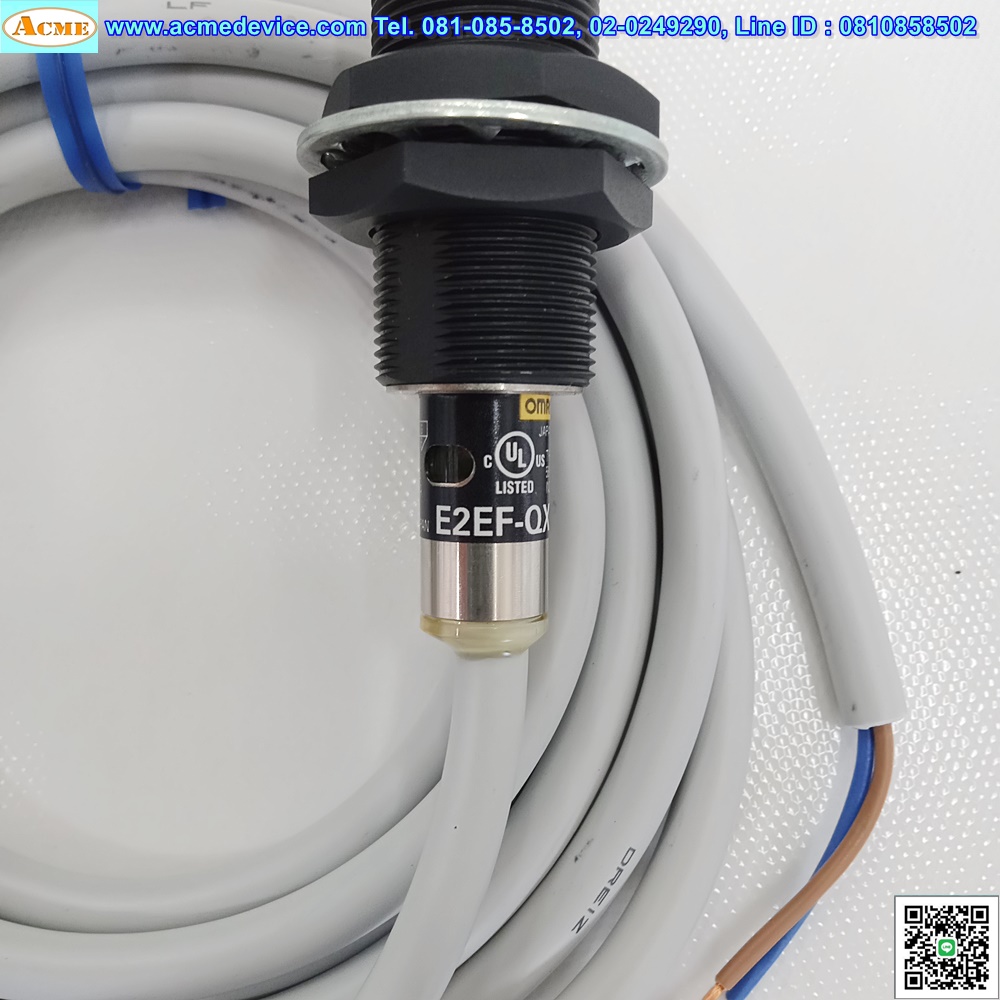 Proximity Omron รุ่น E2EF-QX7D1, M12, ระยะ 7mm, 2wire, NO, Shielded, Inductive